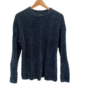 Orvis‎ Chenille Crewneck Sweater S Teal Blue
